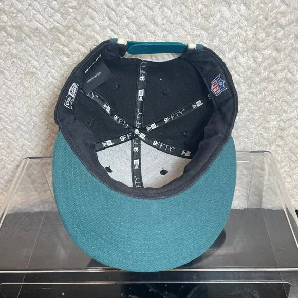 New Era Philadelphia Eagles Two-Tone Snapback Hat Black teal Sz M/L Sportswear‎ - Picture 5 of 10